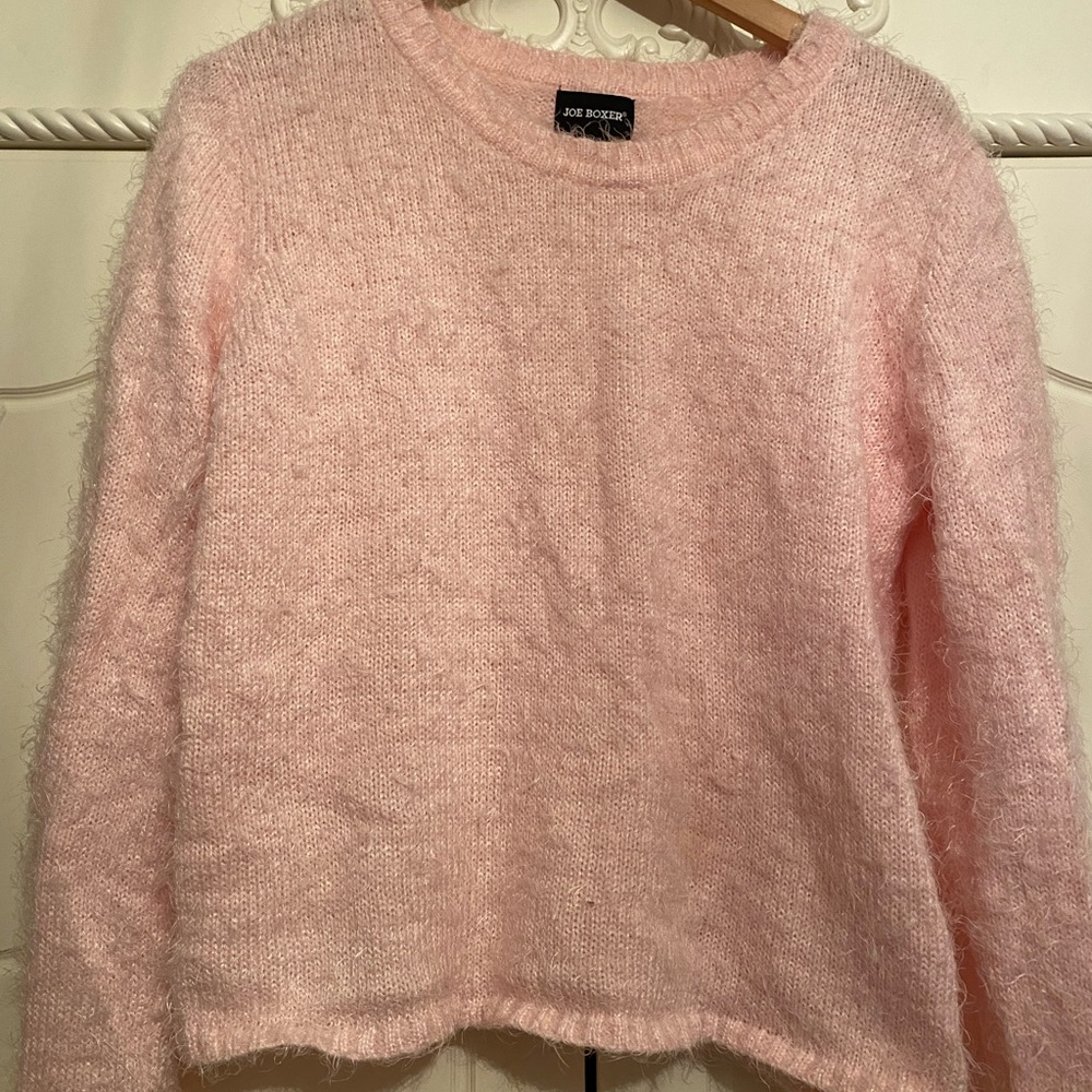 pink fuzzy joe boxer sweater